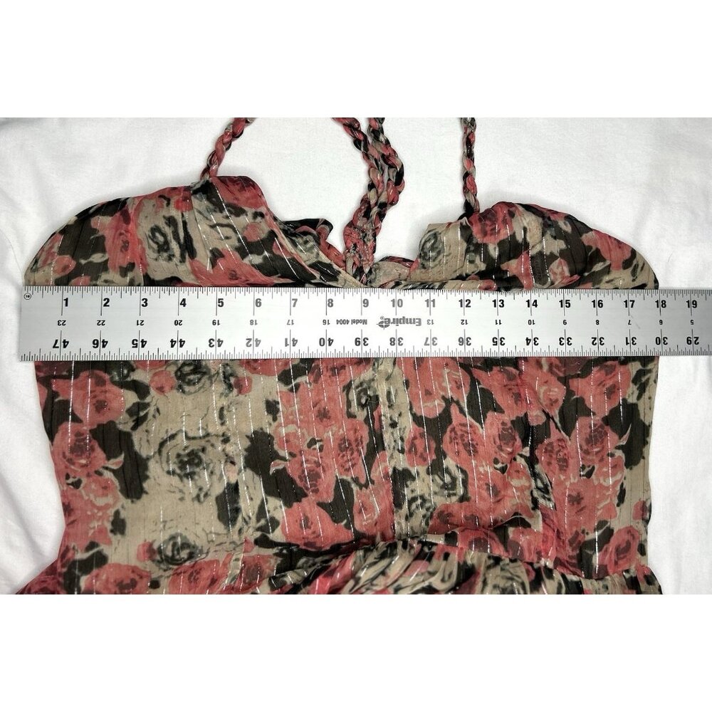 ASTR the Label Eartha Floral Tiered Maxi Dress M Multicolor Taupe Pink Beautiful - Picture 14 of 16